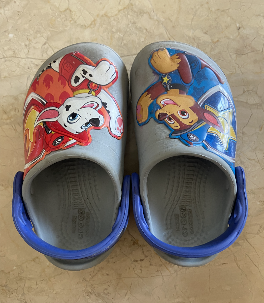 preowned kids Paw Patrol Crocs (C7 3 years)